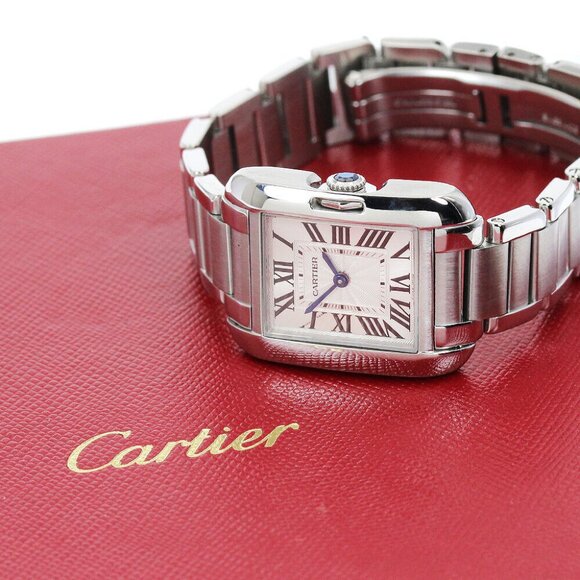 CARTIER Tank Anglaze SM W5310022 Silver Dial Quartz Ladies Watch_869226 - Picture 1 of 7